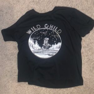 ROMWE Black “Wild Child” Graphic Tee